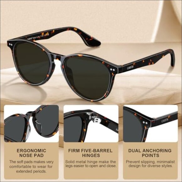 Acetate Polarized Sunglasses UV400 Protection Panto Frame Driving Shades
